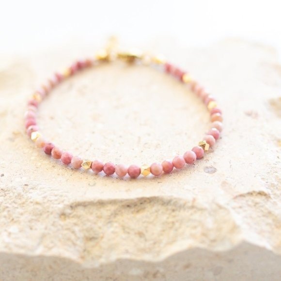 3 beaded bracelets! Bundle dainty beaded stacking bracelets amethyst rhodolite - Picture 11 of 11